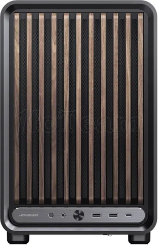 Photo de Boitier Mini Tour Micro ATX Jonsbo D33 Wood avec panneau vitré (Noir)