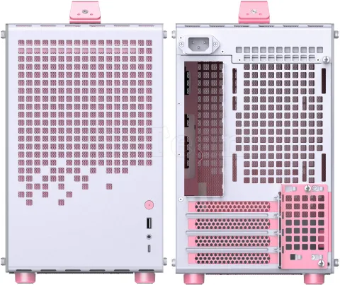 Photo de Boitier Mini Tour Micro ATX Jonsbo Z20 avec panneau vitré (Blanc/Rose)