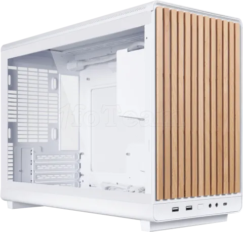 Photo de Boitier Mini Tour Micro ATX Lian-Li A3X-mATX avec panneau vitré (Blanc/Marron)