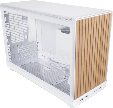 Photo de Boitier Mini Tour Micro ATX Lian-Li A3X-mATX avec panneau vitré (Blanc/Marron)