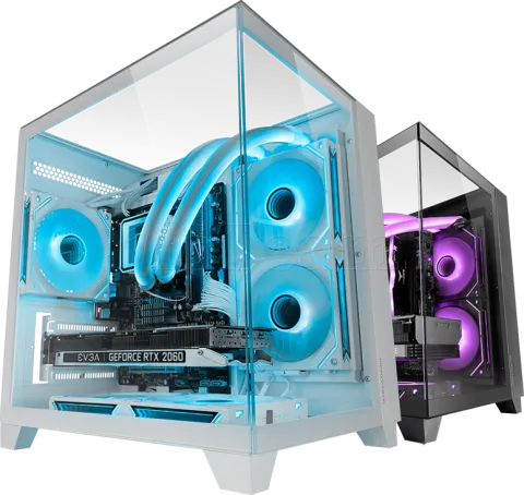 Photo de Boitier Mini Tour Micro ATX Mars Gaming MC-3CM avec panneaux vitrés (Blanc)