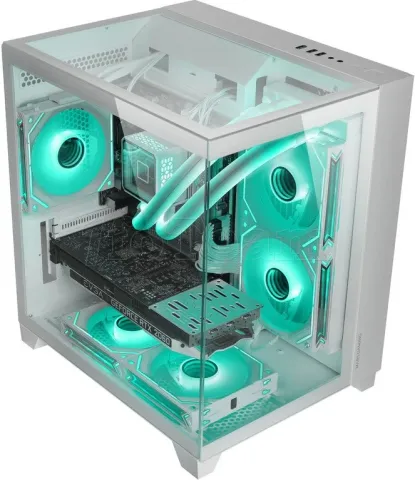 Photo de Boitier Mini Tour Micro ATX Mars Gaming MC-3CM avec panneaux vitrés (Blanc)