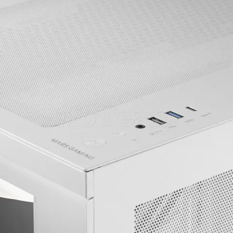 Photo de Boitier Mini Tour Micro ATX Mars Gaming MC-3T Core LCD M avec panneaux vitrés (Blanc)