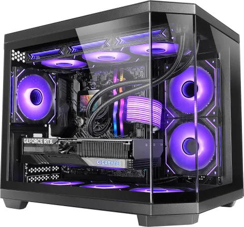 Photo de Boitier Mini Tour Micro ATX Mars Gaming MC-3T Core M avec panneaux vitrés (Noir)