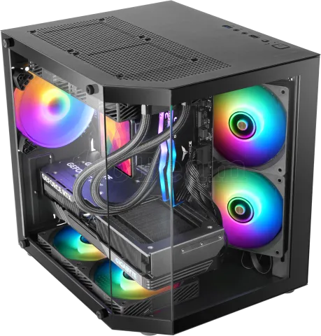 Photo de Boitier Mini Tour Micro ATX Mars Gaming MC-3T Lite RGB avec panneaux vitrés (Noir)