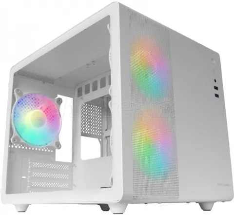 Photo de Boitier Mini Tour Micro ATX Mars Gaming MC-400 RGB avec panneau vitré (Blanc)