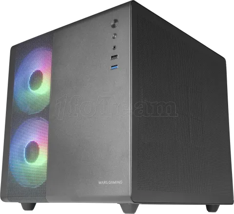 Photo de Boitier Mini Tour Micro ATX Mars Gaming MC-400 RGB avec panneau vitré (Noir)