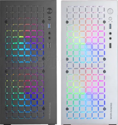 Photo de Boitier Mini Tour Micro ATX Mars Gaming MC-Core RGB avec panneau vitré (Blanc)