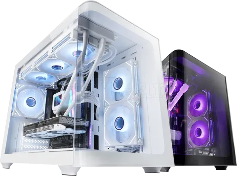 Photo de Boitier Mini Tour Micro ATX Mars Gaming MC-Fusion M avec panneaux vitrés (Blanc)