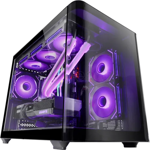 Photo de Boitier Mini Tour Micro ATX Mars Gaming MC-Fusion M avec panneaux vitrés (Noir)