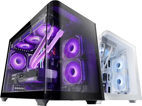Photo de Boitier Mini Tour Micro ATX Mars Gaming MC-Fusion M avec panneaux vitrés (Noir)