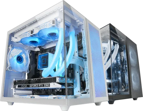 Photo de Boitier Mini Tour Micro ATX Mars Gaming MC-Nova avec panneaux vitrés (Blanc)