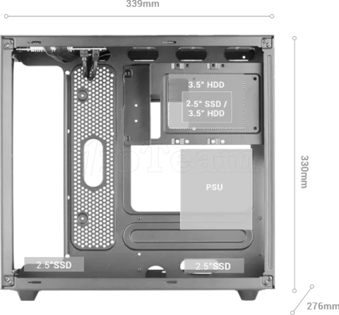 Photo de Boitier Mini Tour Micro ATX Mars Gaming MC-Nova avec panneaux vitrés (Noir)