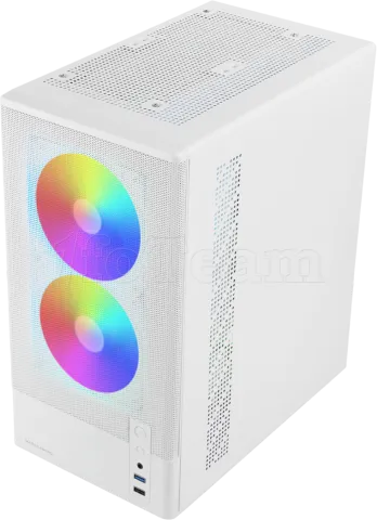 Photo de Boitier Mini Tour Micro ATX Mars Gaming MC-Onyx avec panneaux vitrés (Blanc)