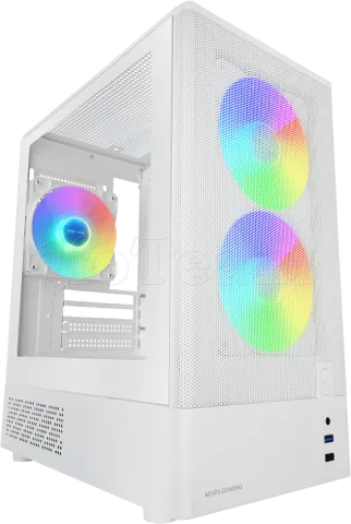 Photo de Boitier Mini Tour Micro ATX Mars Gaming MC-Onyx avec panneaux vitrés (Blanc)