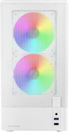 Photo de Boitier Mini Tour Micro ATX Mars Gaming MC-Onyx avec panneaux vitrés (Blanc)