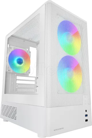 Photo de Boitier Mini Tour Micro ATX Mars Gaming MC-Onyx avec panneaux vitrés (Blanc)