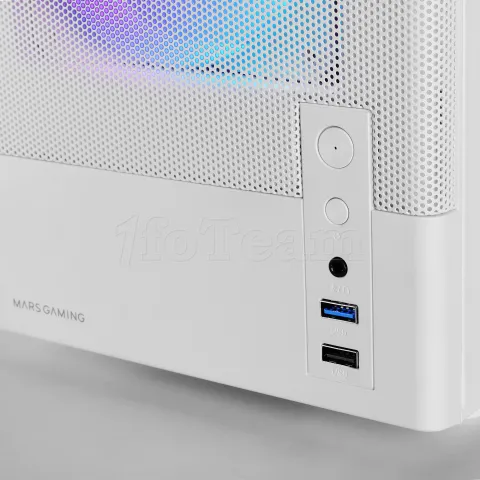 Photo de Boitier Mini Tour Micro ATX Mars Gaming MC-Onyx avec panneaux vitrés (Blanc)