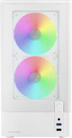 Photo de Boitier Mini Tour Micro ATX Mars Gaming MC-Onyx avec panneaux vitrés (Blanc)