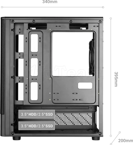 Photo de Boitier Mini Tour Micro ATX Mars Gaming  MC-Onyx avec panneaux vitrés (Noir)