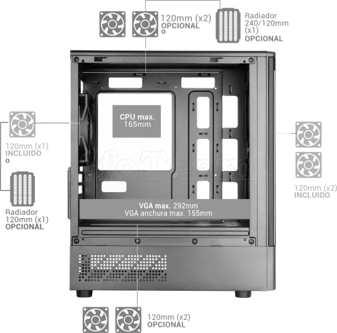 Photo de Boitier Mini Tour Micro ATX Mars Gaming  MC-Onyx avec panneaux vitrés (Noir)