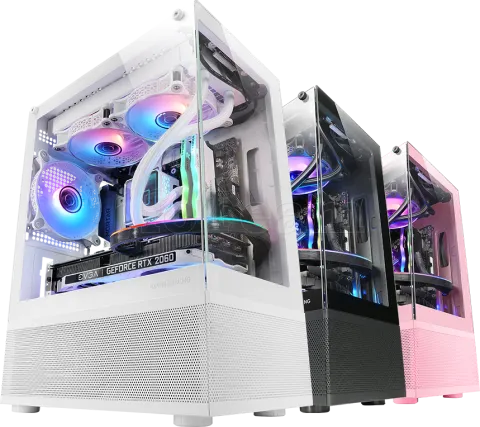Photo de Boitier Mini Tour Micro ATX Mars Gaming MC-SE avec panneaux vitrés (Blanc)