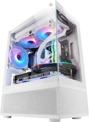 Photo de Boitier Mini Tour Micro ATX Mars Gaming MC-SE avec panneaux vitrés (Blanc)