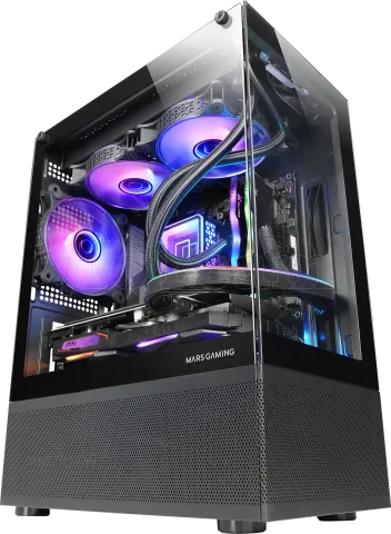 Photo de Boitier Mini Tour Micro ATX Mars Gaming MC-SE avec panneaux vitrés (Noir)