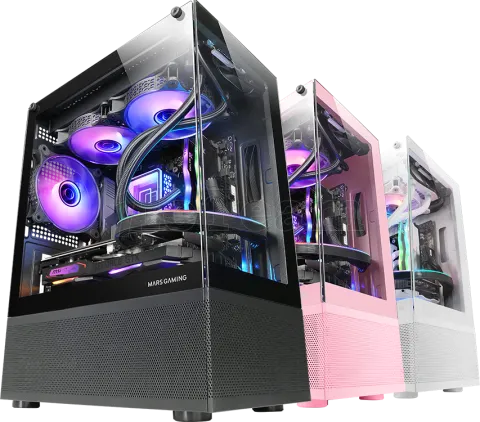 Photo de Boitier Mini Tour Micro ATX Mars Gaming MC-SE avec panneaux vitrés (Noir)