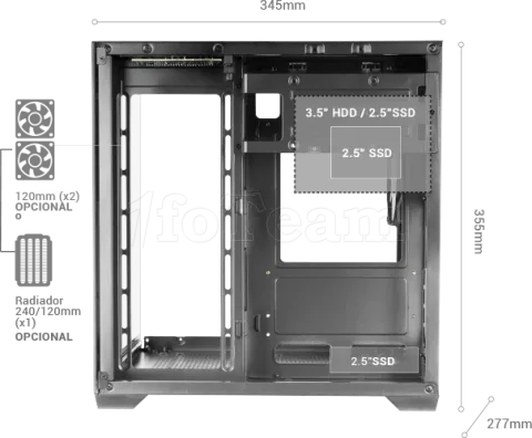 Photo de Boitier Mini Tour Micro ATX Mars Gaming MC-View2 avec panneaux vitrés (Blanc)