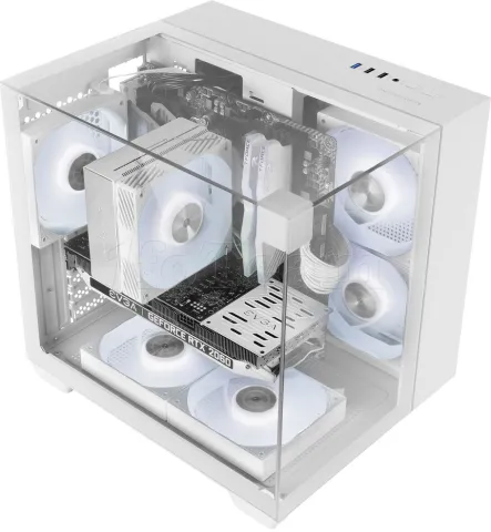 Photo de Boitier Mini Tour Micro ATX Mars Gaming MC-VISIONM avec panneaux vitrés (Blanc)