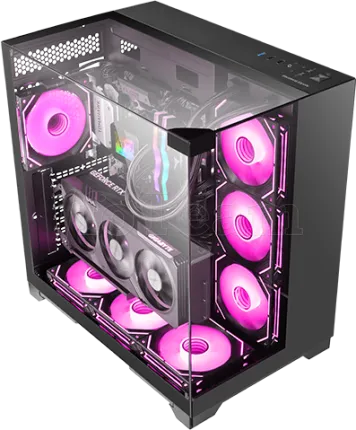 Photo de Boitier Mini Tour Micro ATX Mars Gaming MC-VISIONM avec panneaux vitrés (Noir)