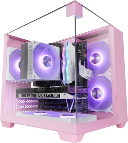 Photo de Boitier Mini Tour Micro ATX Mars Gaming MC-VISIONM avec panneaux vitrés (Rose)
