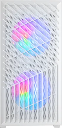 Photo de Boitier Mini Tour Micro ATX Mars Gaming MC-Vortex RGB avec panneau vitré (Blanc)