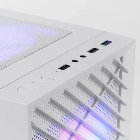 Photo de Boitier Mini Tour Micro ATX Mars Gaming MC-Vortex RGB avec panneau vitré (Blanc)