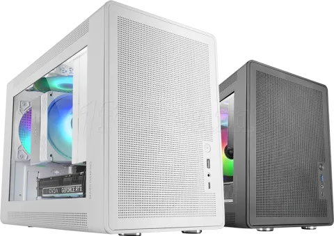 Photo de Boitier Mini Tour Micro ATX Mars Gaming MC-XPS avec panneau vitré (Blanc)