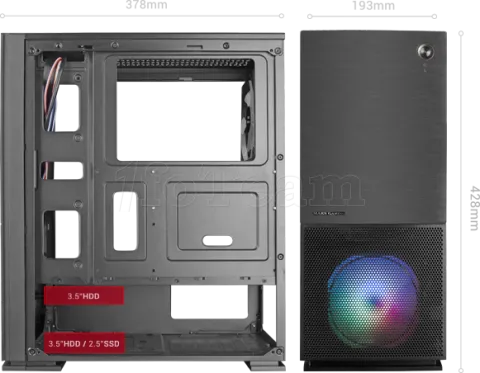 Photo de Boitier Mini Tour Micro ATX Mars Gaming MC220 RGB avec panneau vitré (Noir)