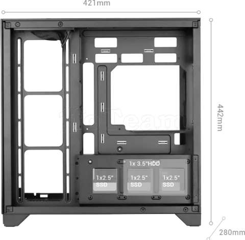 Photo de Boitier Mini Tour Micro ATX Mars Gaming MCVISIONM avec panneaux vitrés (Blanc)