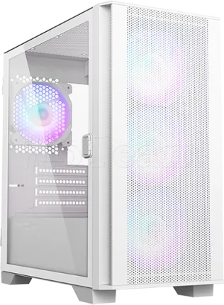Photo de Boitier Mini Tour Micro ATX Montech Air 100 RGB avec panneaux vitrés (Blanc)