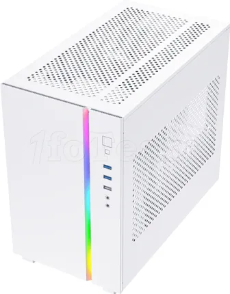 Photo de Boitier Mini Tour Micro ATX Montech Sky One Mini RGB avec panneaux vitrés (Blanc)