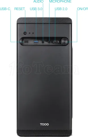 Photo de Boitier Mini Tour Micro ATX TooQ TQC-4702-SP + Alimentation 500W (Noir)