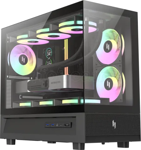 Photo de Boitier Mini Tour Micro ATX Xeron Nex C31 RGB avec panneaux vitrés (Noir)