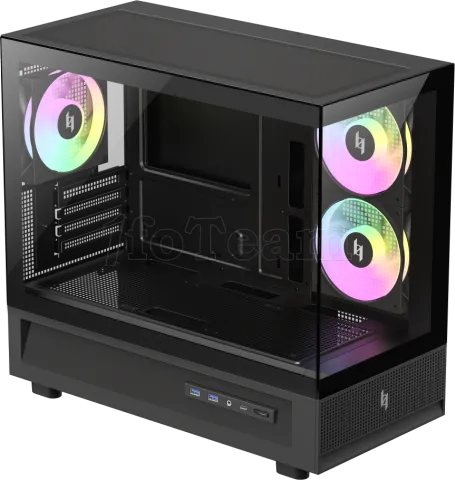 Photo de Boitier Mini Tour Micro ATX Xeron Nex C31 RGB avec panneaux vitrés (Noir)