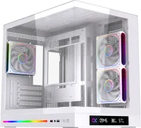 Photo de Boitier Mini Tour Micro ATX Xigmatek Cloud M Digital avec panneaux vitrés (Blanc)