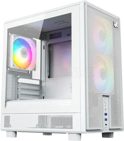 Photo de Boitier Mini Tour Micro ATX XYZ Atom RGB avec panneau vitré (Blanc)