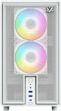 Photo de Boitier Mini Tour Micro ATX XYZ Atom RGB avec panneau vitré (Blanc)