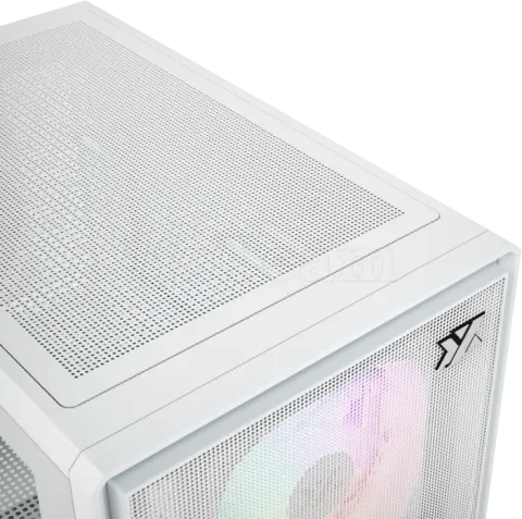 Photo de Boitier Mini Tour Micro ATX XYZ Atom RGB avec panneau vitré (Blanc)