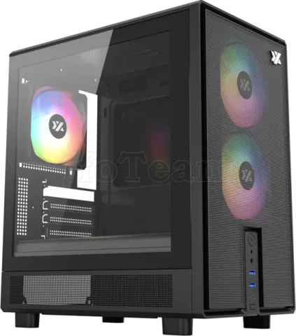 Photo de Boitier Mini Tour Micro ATX XYZ Atom RGB avec panneau vitré (Noir)