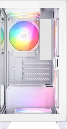 Photo de Boitier Mini Tour Micro ATX XYZ Titanium View Lite RGB avec panneaux vitrés (Blanc)