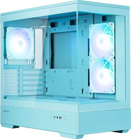 Photo de Boitier Mini Tour Micro ATX Zalman P30 V2 ARGB avec panneaux vitrés (Menthe)